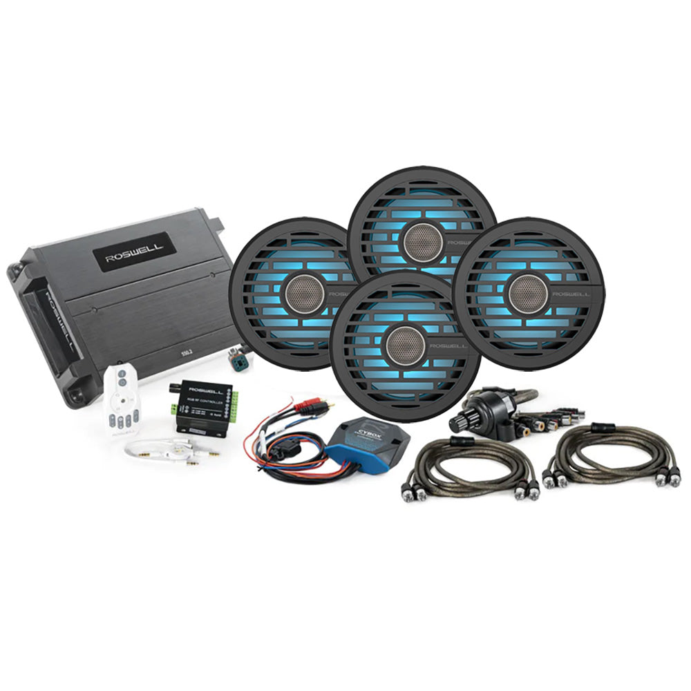 Roswell R1 6.5" Marine Audio Package w/RGB Remote & Controller - Black