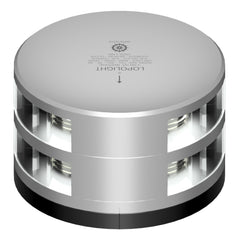 Lopolight Double Stacked Masthead Light - 3NM - Silver Housing w/FB Base