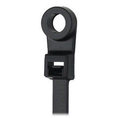 Pacer 8" Cable Tie w/Mounting Ring - Black - 50lb Tensile Strength - 2" Bundle Diameter - 100 Piece Bag