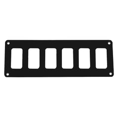 Pacer Switch Panel - 6 Switch & 1 Row - 8" x 2.75" - Black Powder Coated Aluminum