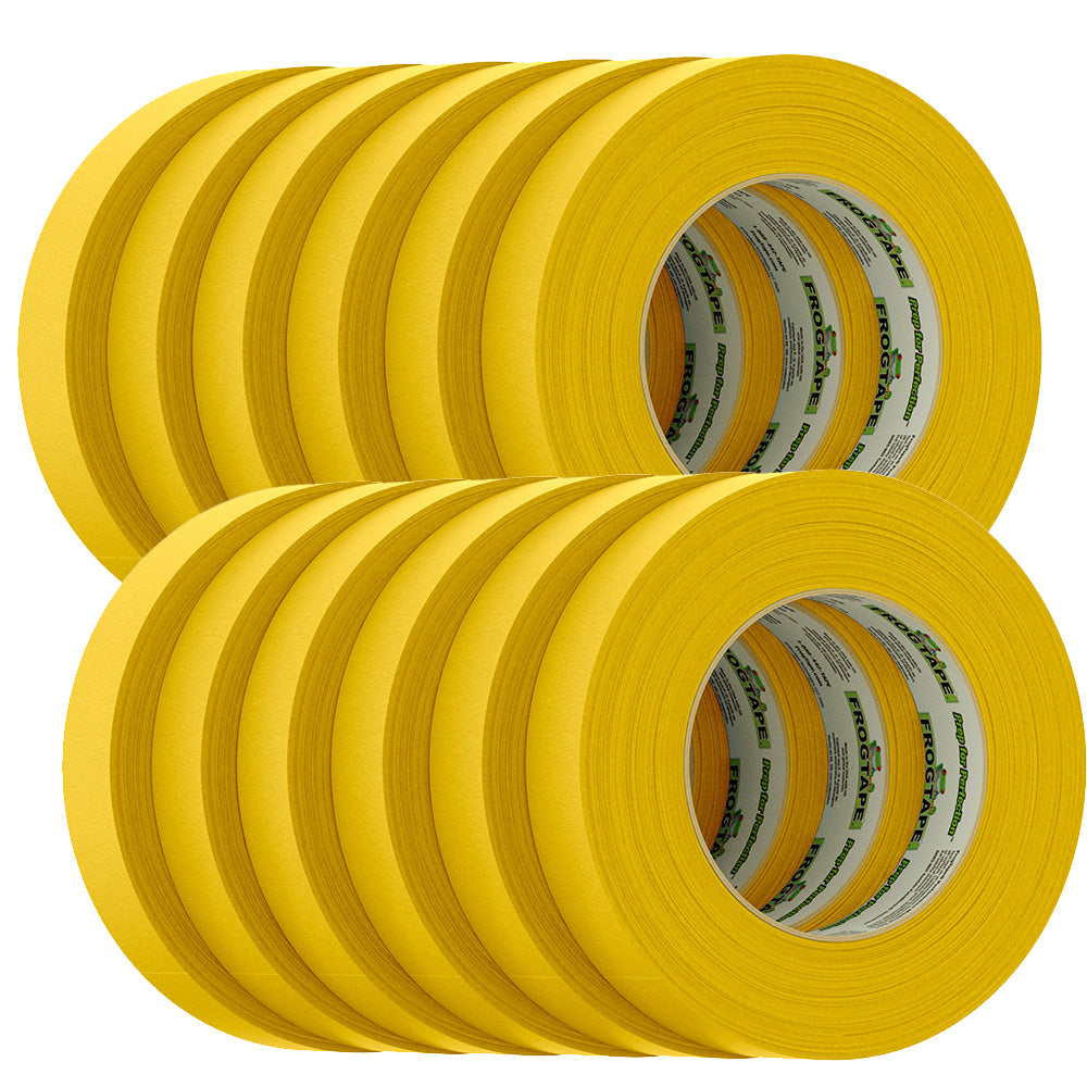FrogTape CP 225 Medium-High Adhesion Masking Tape - 24MM x 55M x 12-Pack - Gold - Rated f/225°F