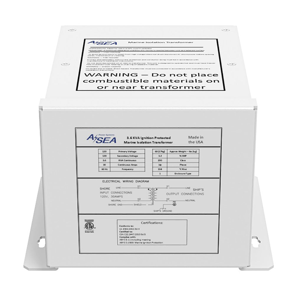 ASEA Power Systems 3.6 kVA Isolation Transformer