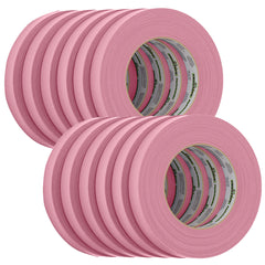 FrogTape CP 325 Medium-High Adhesion Masking Tape - 18MM x 55M x 12-Pack - Pink - Rated f/325°F