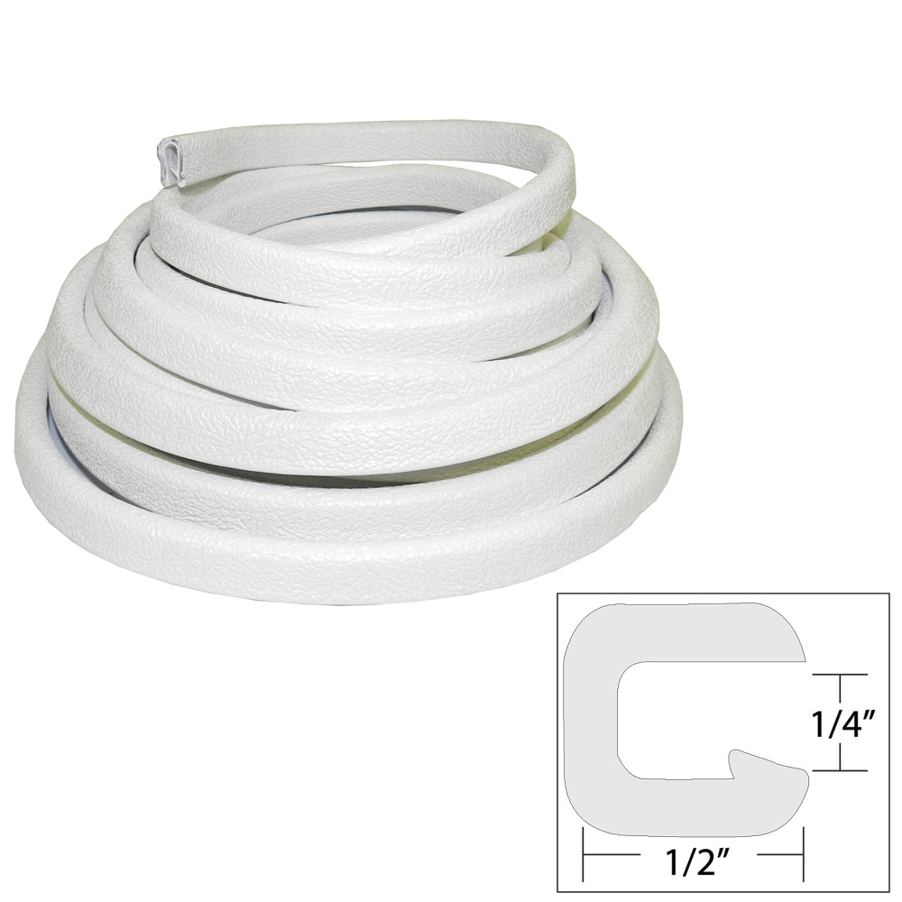 TACO Flexible Vinyl Trim - _" Opening x _"W x 25'L - White