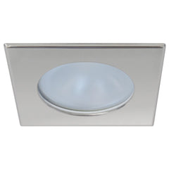 Quick Blake XP Downlight LED - 4W, IP66, Screw Mounted - Square Satin Bezel, Round Warm White Light