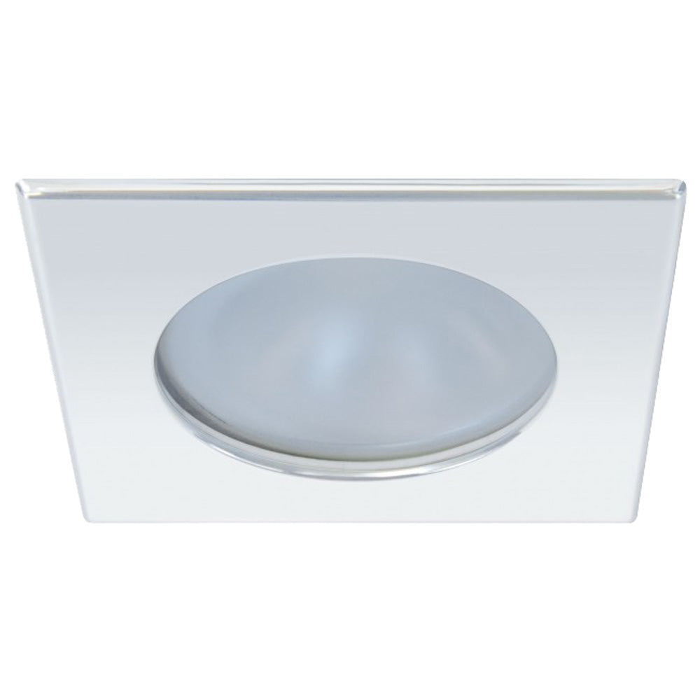 Quick Blake XP Downlight LED - 4W, IP66, Screw Mounted - Square Stainless Bezel, Round Warm White Light