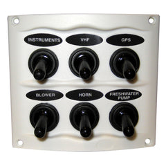 BEP Waterproof Panel - 6 Switches - White