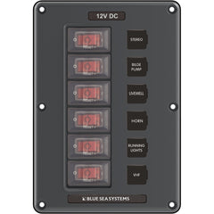 Blue Sea 4322 Circuit Breaker Switch Panel 6 Position - Gray