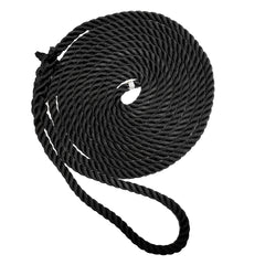 New England Ropes 3/4" Premium 3-Strand Dock Line - Black - 50'