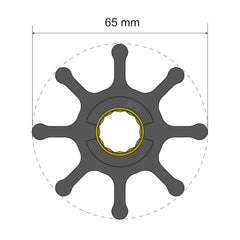 Albin Group Premium Impeller Kit 65 x 16 x 50mm - 8 Blade - Spline Insert
