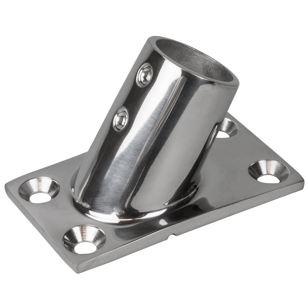 Sea-Dog Rail Base Fitting Rectangular Base 60° 316 Stainless Steel - 1-7/8" x 3-1/4" - 1" OD