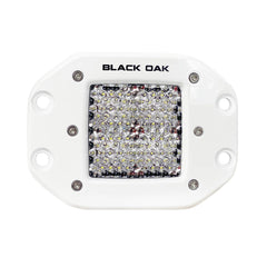 Black Oak 2" Marine Flush Mount LED Pod Light - Diffused Optics - White Housing - Pro Series 3.0
