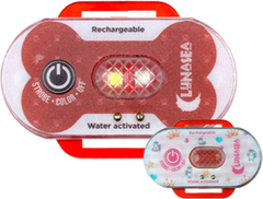 Lunasea Child/Pet Safety Water Activated Strobe Light - Red Case, Blue Attention Light