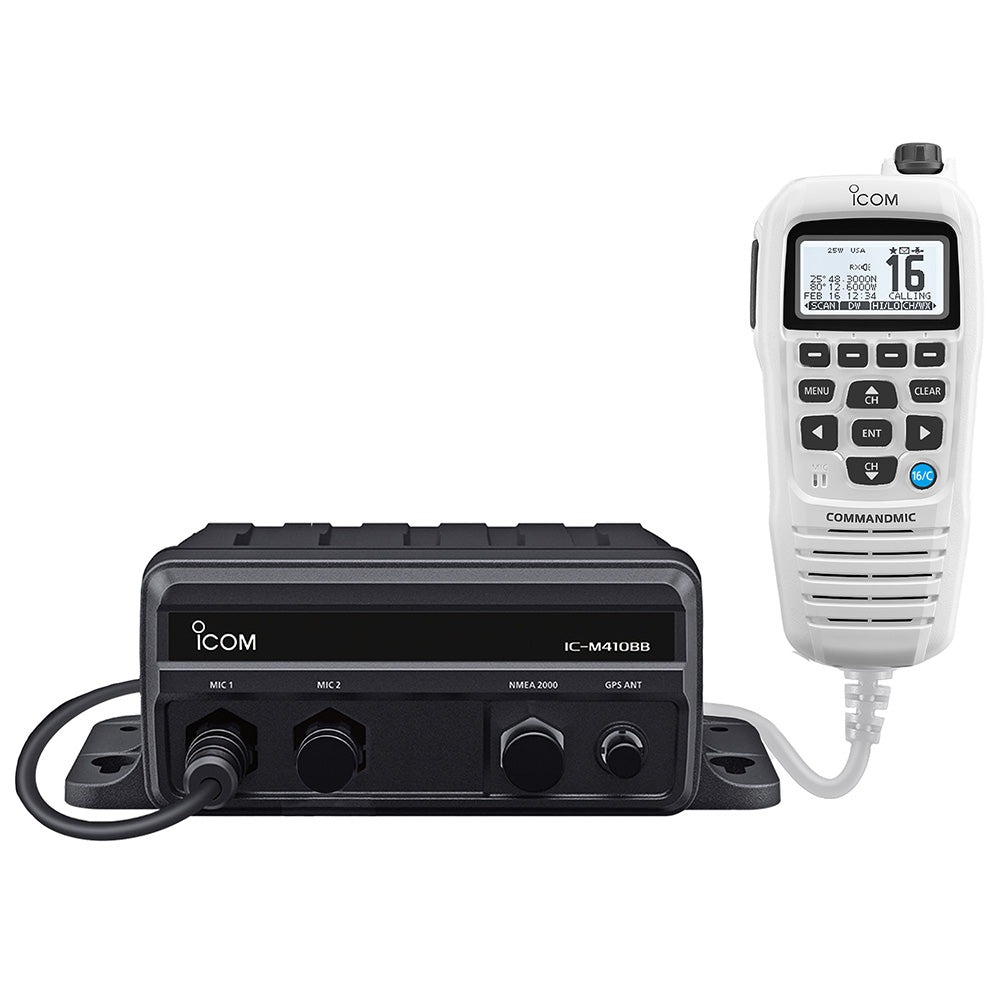 Icom IC-M410BB GW 11 Black Box VHF w/White Command Mic & 2 Command Mic Ports