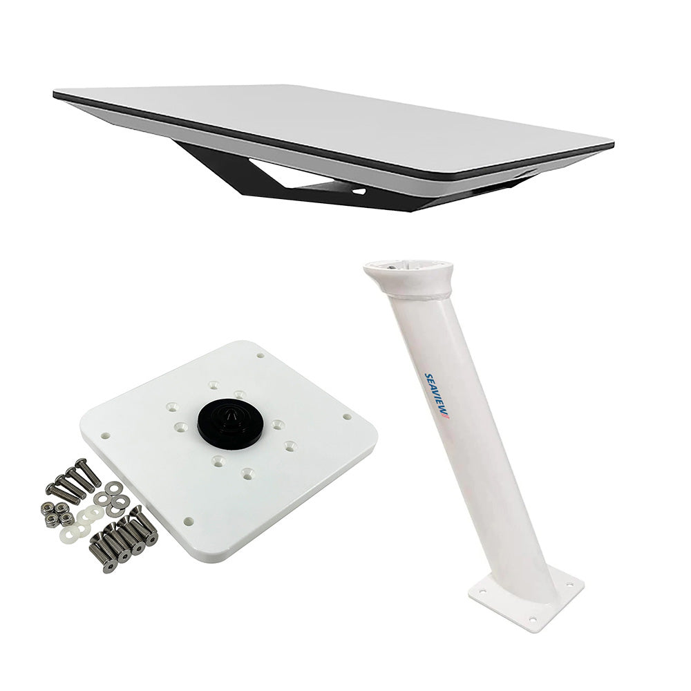 KVH Starlink Flat Panel Kit w/36" Seaview Pedestal Mount &amp; ADASTLKA Starlink Top Plate