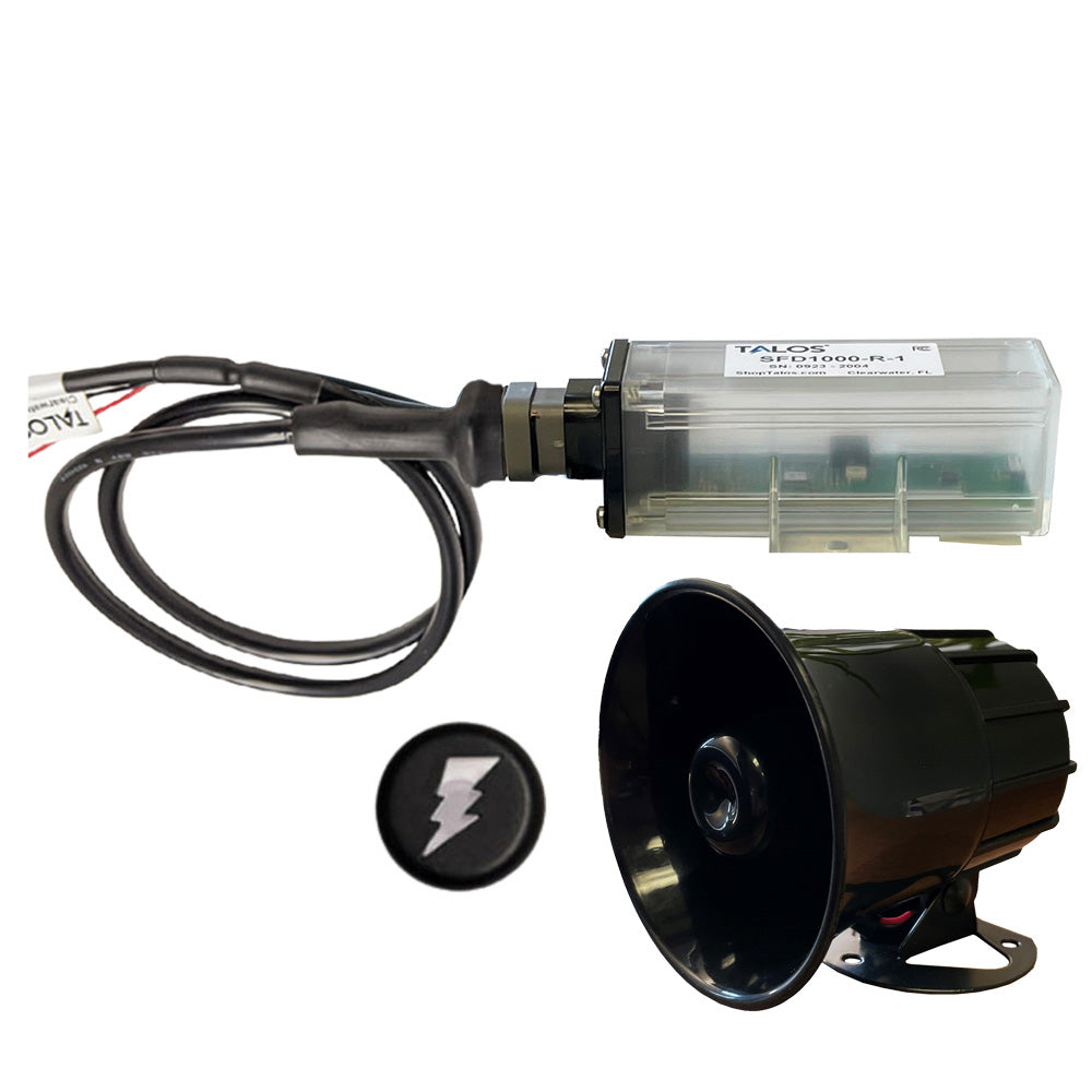 TALOS Remote Housing Lightning Detection System w/20' Cable &amp; External Horn - Black Round Indicator &amp; 45' Horn Cable