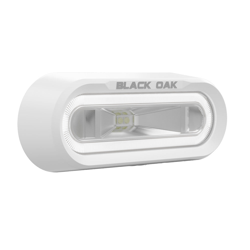 Black Oak Low Pro&trade; Off Road Spreader Light - Bracket Mount - White Housing - White LED