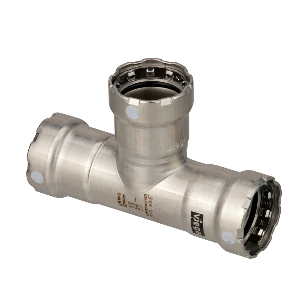 Viega MegaPress&reg; FKM 1-1/4" x 1-1/4" x 1/4" Tee - Carbon Steel