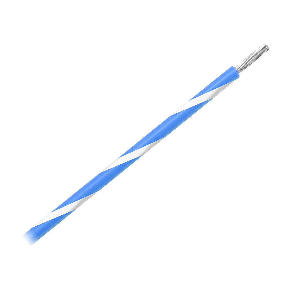 Pacer 14 AWG Gauge Striped Marine Wire 500' Spool - Blue w/White Stripe