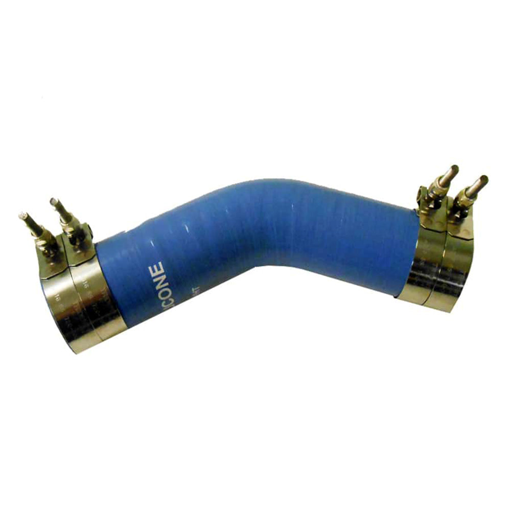 Trident Marine 2-1/2" ID 45&deg; Blue Silicone Molded Wet Exhaust Elbow w/4 T-Bolt Clamps