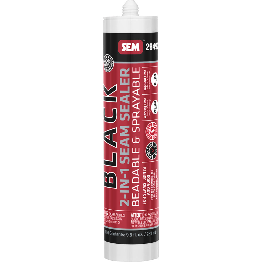 SEM 2-IN-1 Seam Sealer - 9.5oz Tube - Black