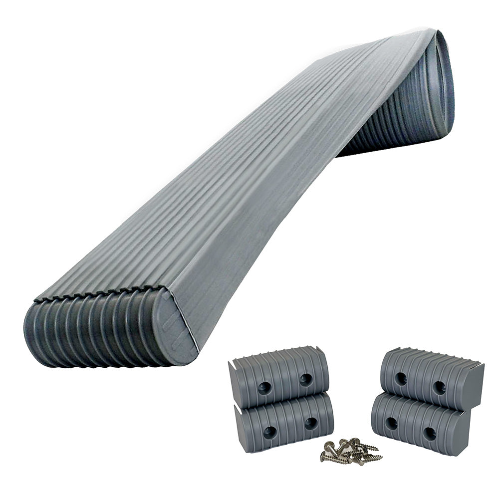 Caliber BunkWrap Kit - Grey 24' x 2" x 4" Roll + 4 Caps + HRDW Roll + 4 Endcaps &amp; Stainless Steel Hardware