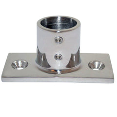 Whitecap &#8542;" O.D. 90&#176; 2-Hole Rectangle Base SS Rail Fitting