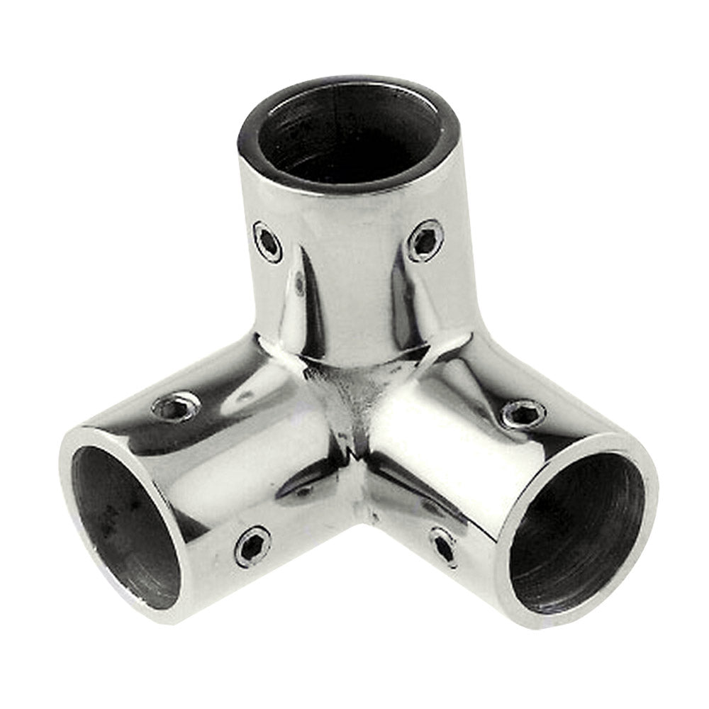 Whitecap &#8542;" O.D. SS 3-Way Corner Fitting