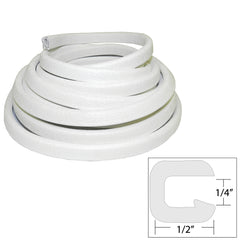 TACO Flexible Vinyl Trim - _" Opening x _"W x 25'L - White