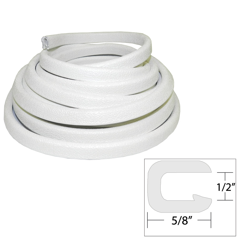 TACO Flexible Vinyl Trim - _" Opening x ⅝"W x 25'L - White