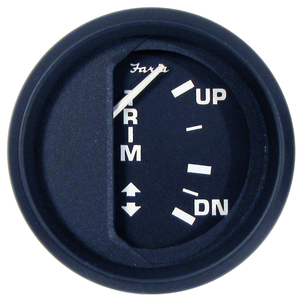 Faria Euro Black 2" Trim Gauge f/ Mercury / Mariner / Mercruiser / Volvo DP / Yamaha &#39;01 and Newer