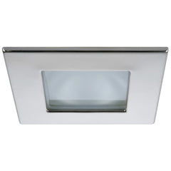 Quick Marina XP Downlight LED - 6W, IP66, Screw Mounted - Square Stainless Bezel, Round Daylight Light
