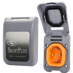 SmartPlug 50 AMP Male Non-Metallic Inlet Cover - Grey