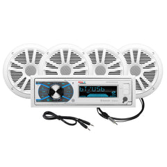 Boss Audio MCK632WB.64 Marine Stereo &amp; 2 Pairs of 6.5" Speaker Kit - White