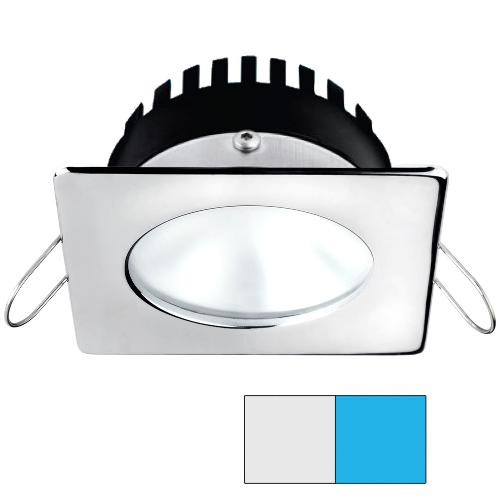 i2Systems Apeiron A506 6W Spring Mount Light - Square/Round - Cool White &amp; Blue - Polished Chrome Finish