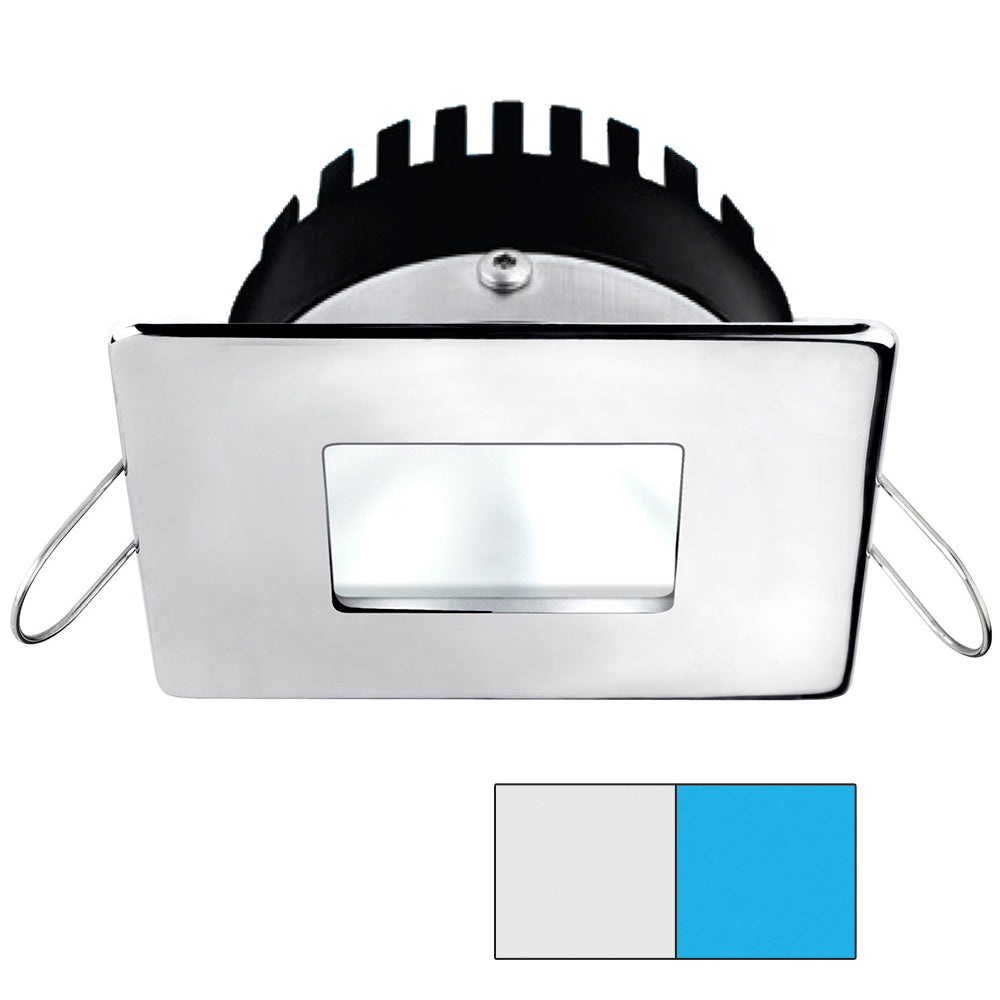 i2Systems Apeiron PRO A506 6W Spring Mount Light - Square/Square - Cool White &amp; Blue - Polished Chrome Finish