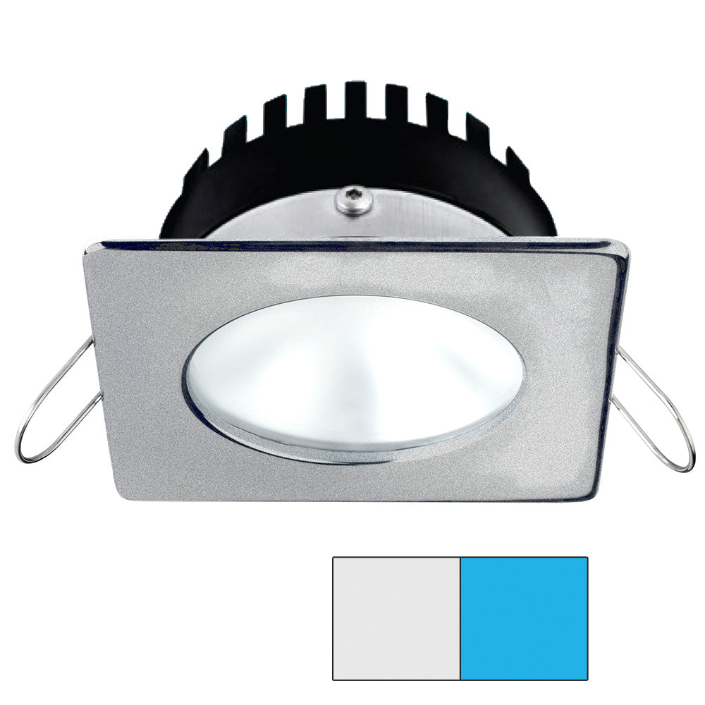 i2Systems Apeiron PRO A506 - 6W Spring Mount Light - Square/Round - Cool White &amp; Blue - Brushed Nickel Finish