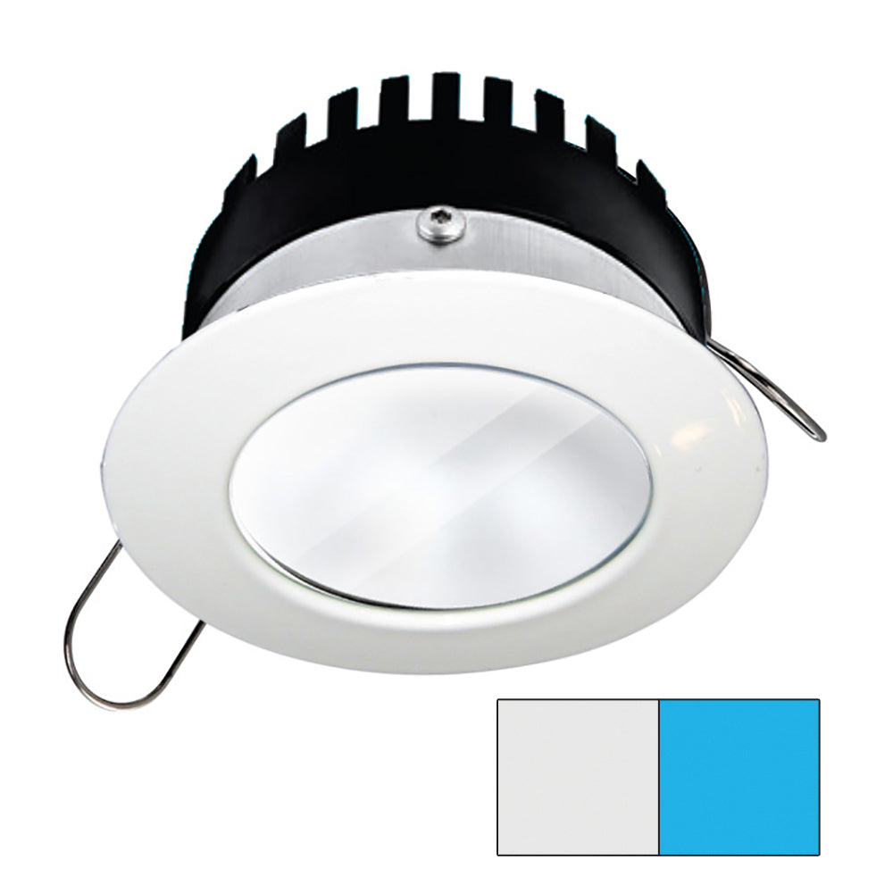 i2Systems Apeiron PRO A506 - 6W Spring Mount Light - Round - Cool White &amp; Blue - White Finish