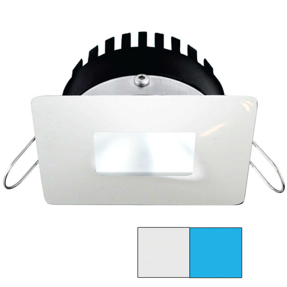 i2Systems Apeiron PRO A506 - 6W Spring Mount Light - Square/Square - Cool White &amp; Blue - White Finish