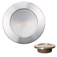 Lunasea &ldquo;ZERO EMI&rdquo; Recessed 3.5&rdquo; LED Light - Warm White w/Brushed Stainless Steel Bezel - 12VDC