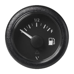 Veratron 52MM (2-1/16") ViewLine Fuel Level Gauge Empty-Full - 0-90 OHM - Black Dial &amp; Round Bezel