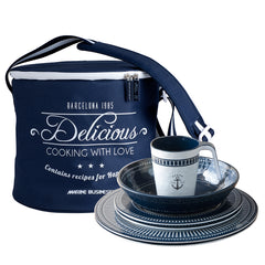 Marine Business Melamine Tableware &amp; Basket - SAILOR SOUL - Set of 16