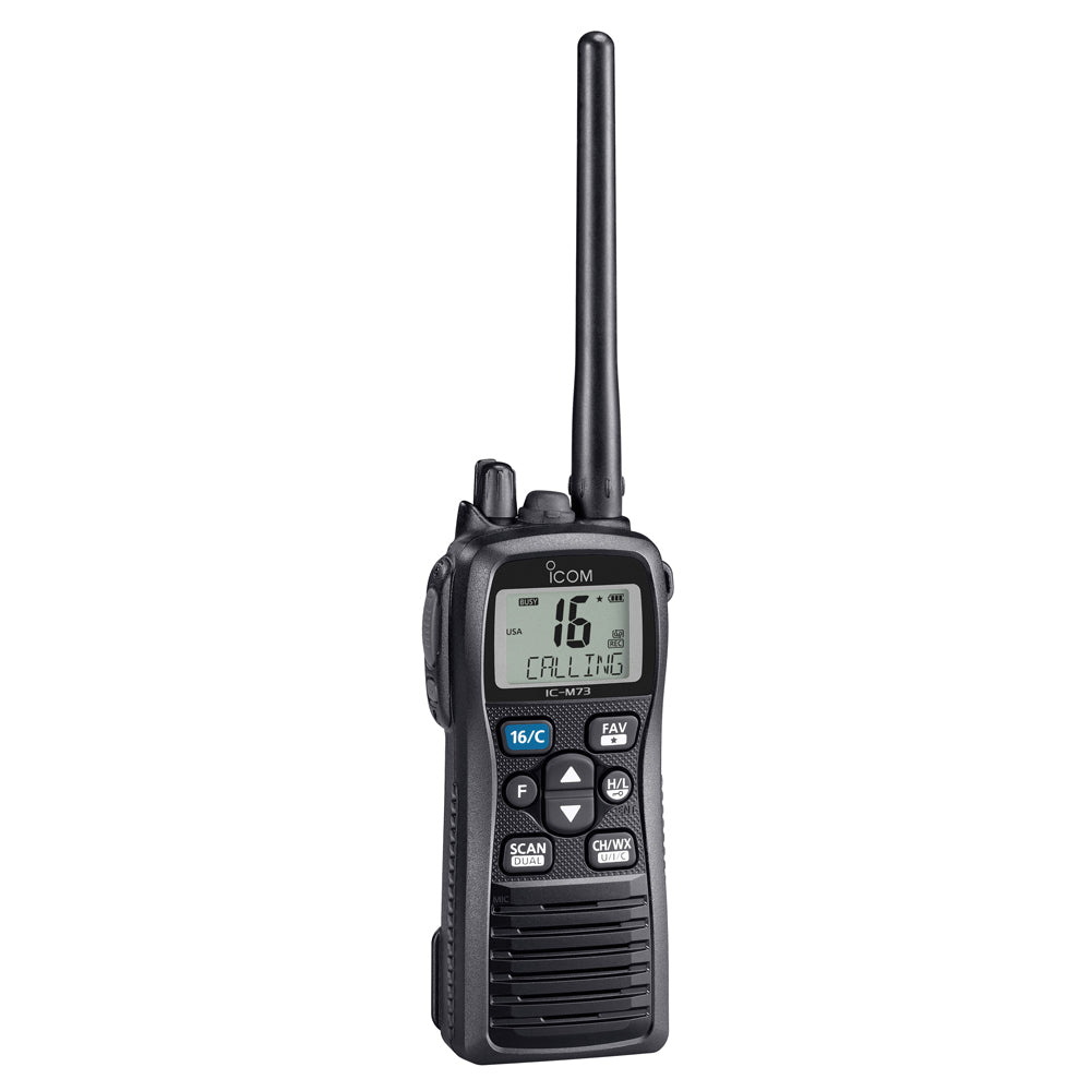 Icom IC-M73 PLUS Handheld VHF Marine Radio w/Active Noise Cancelling & Voice Recording - 6W
