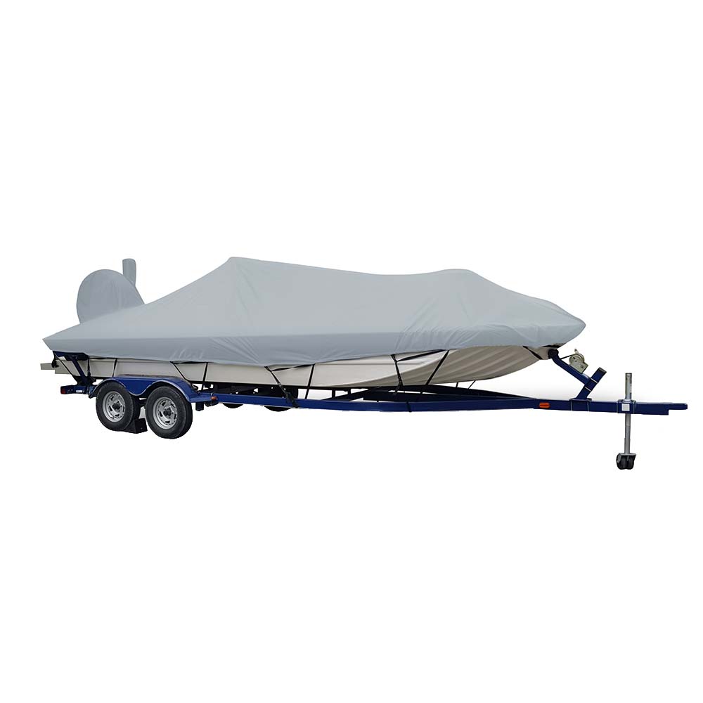 Carver Sun-DURA&reg; Extra Wide Series Styled-to-Fit Boat Cover f/18.5' Aluminum Modified V Jon Boats - Grey
