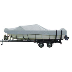 Carver Sun-DURA&reg; Wide Series Styled-to-Fit Boat Cover f/21.5' Aluminum V-Hull Boats with Walk-Thru Windshield - Grey