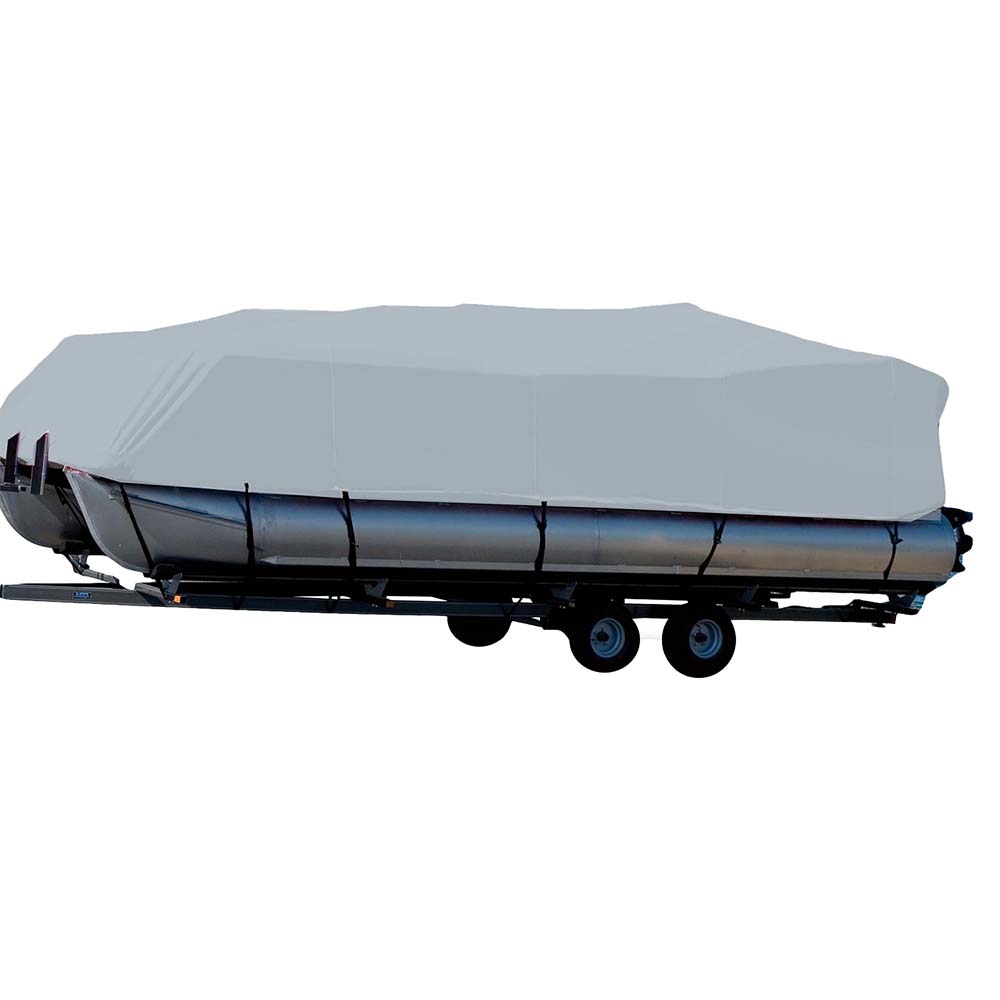 Carver Sun-DURA&reg; Styled-to-Fit Boat Cover f/23.5' Pontoons w/Bimini Top &amp; Rails - Grey