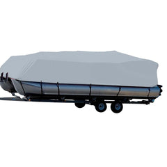 Carver Sun-DURA&reg; Styled-to-Fit Boat Cover f/20.5' Pontoons w/Bimini Top &amp; Partial Rails - Grey