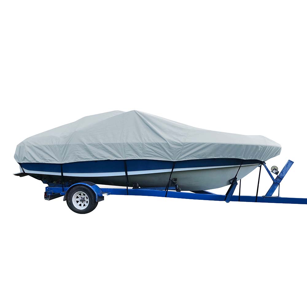 Carver Sun-DURA&reg; Styled-to-Fit Boat Cover f/23.5' V-Hull Low Profile Cuddy Cabin Boats w/Windshield &amp; Rails - Grey