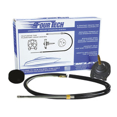 Uflex Fourtech 13&#39; Black Mach Rotary Steering System w/Helm, Bezel &amp; Cable