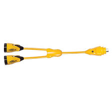 Marinco Y504-2-504 EEL (2)50A-125/250V Female to (1)50A-125/250V Male "Y" Adapter - Yellow